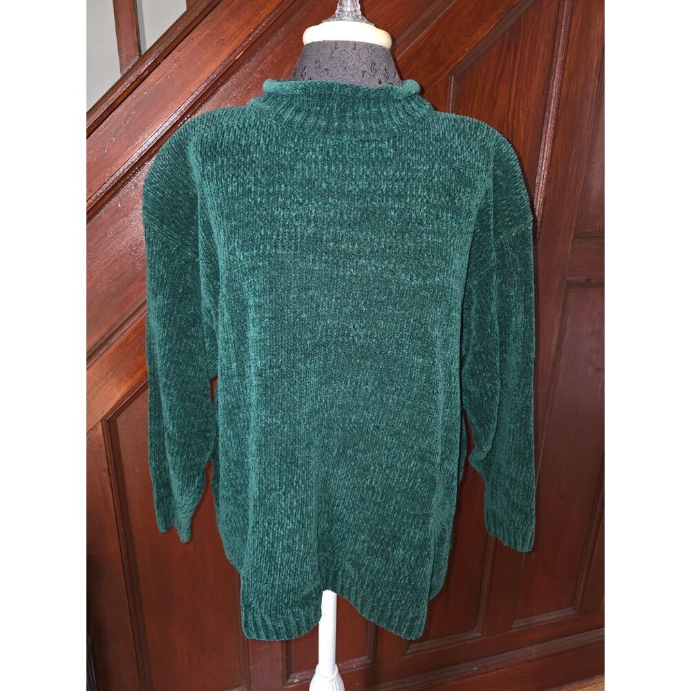 Vintage Miano Design Green Chenille Womens Sweater Size XL